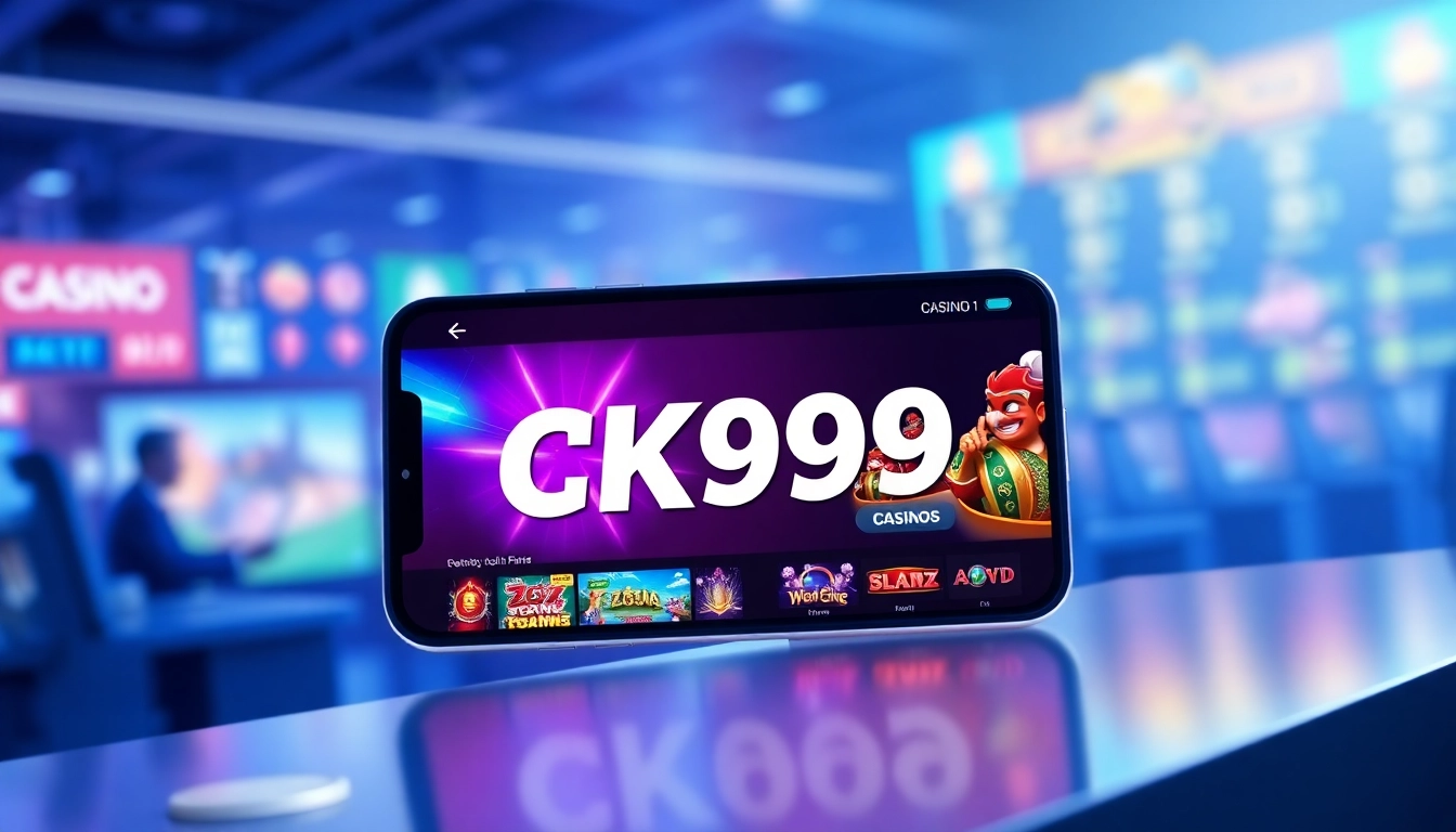 CK999 app on mobile device showcasing live casino games and betting features for seamless gaming experience.