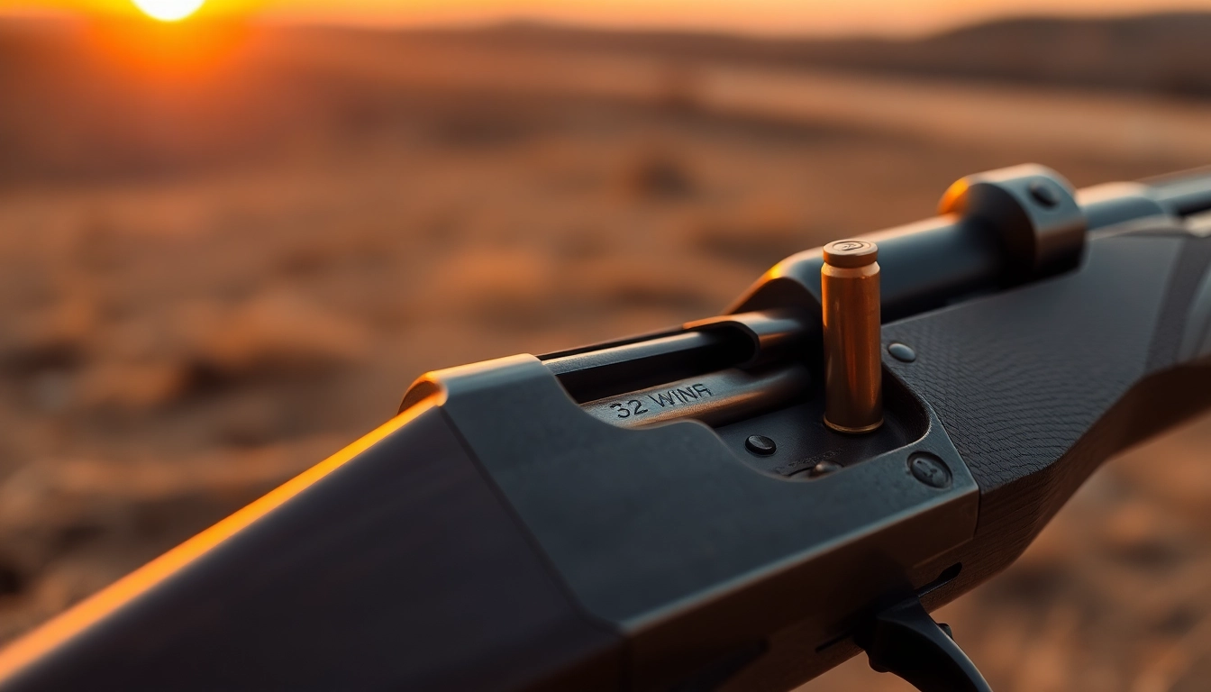 Close-up of a 32WIN cartridge ready for use, highlighting its unique rimmed design and craftsmanship.