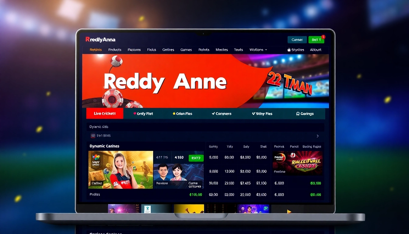 Reddy Anna Book engaged on a user’s screen with live sports betting and casino options, showcasing a user-friendly interface for quick betting and gaming success.