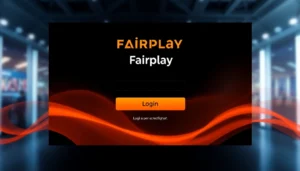 Fairplay login page with vibrant orange & black design, highlighting sign-in button for seamless access