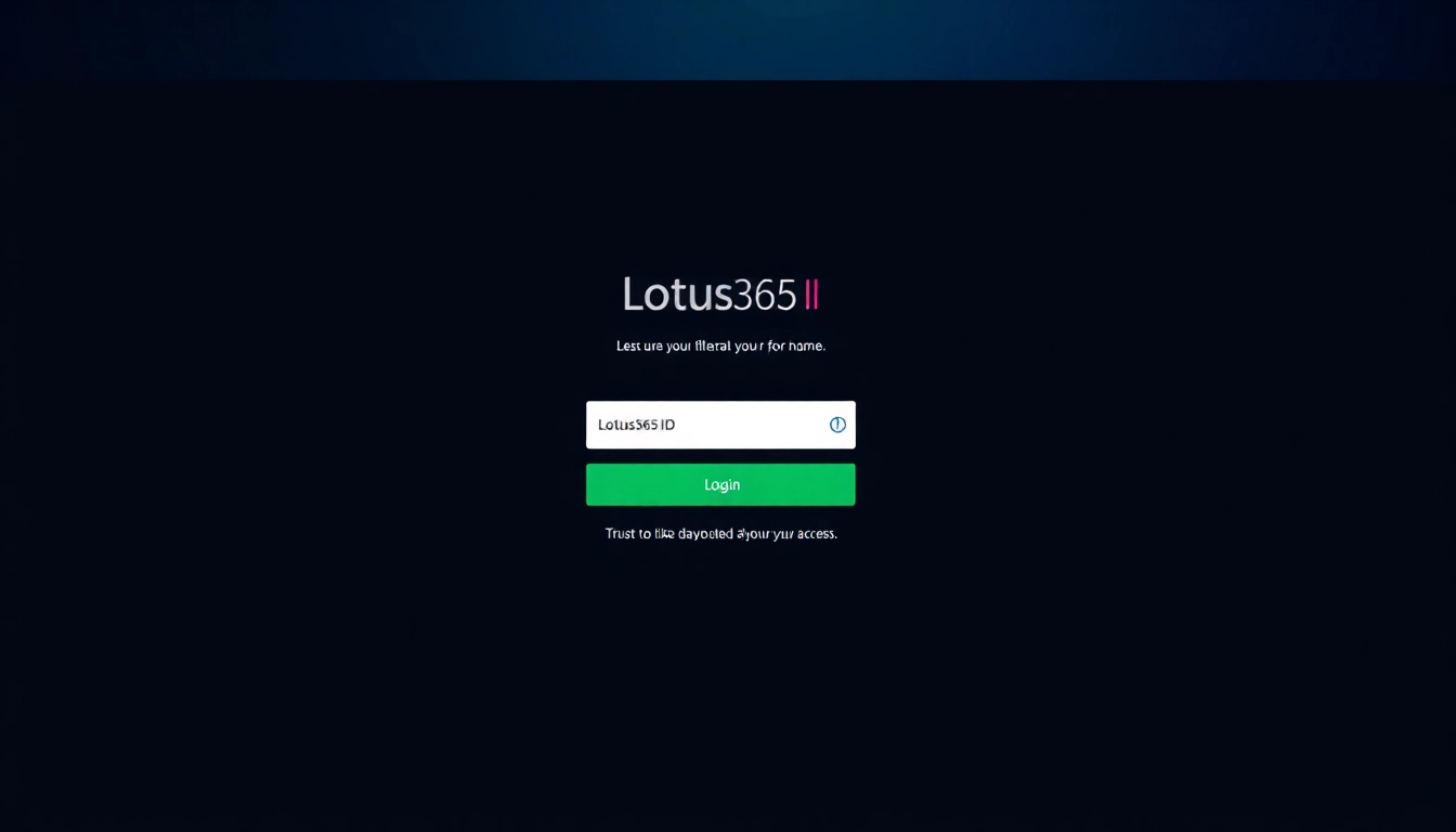 Secure Lotus365 ID login screen showcasing user authentication for seamless betting and gaming experience.