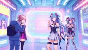 Detailed visual of an AI hentai generator interface showcasing realistic anime characters, captivating poses, vivid colors, and advanced customization features for immersive content creation.