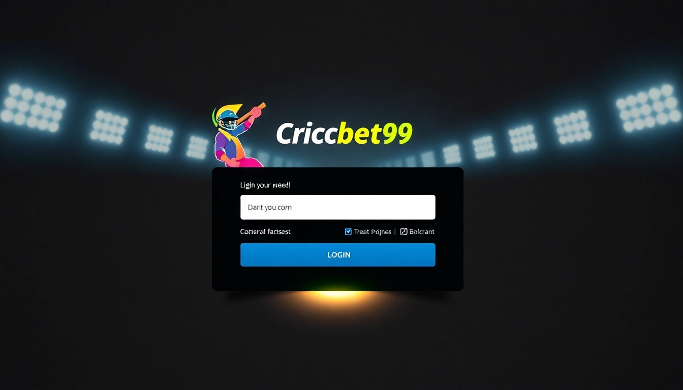 Easy Cricbet99 login page with cricket-themed design, guiding users to access their accounts