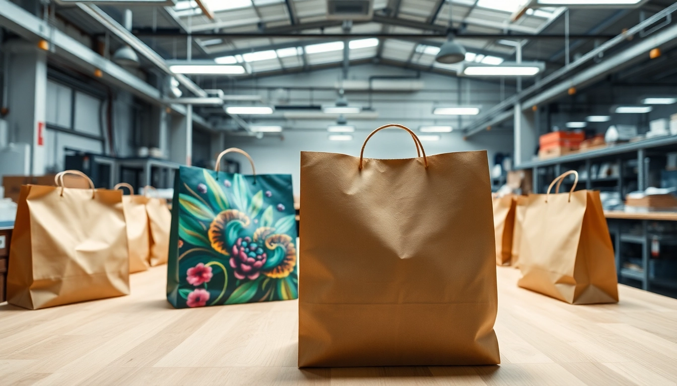Custom paper bag with branding on a production line highlighting high quality torba papierowa in use