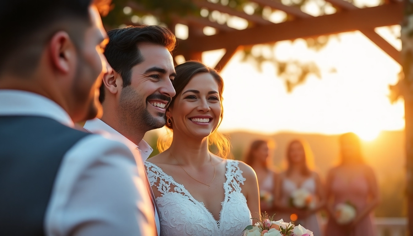 The best eskuvo fotos captures authentic wedding moments outdoors at sunset with natural light